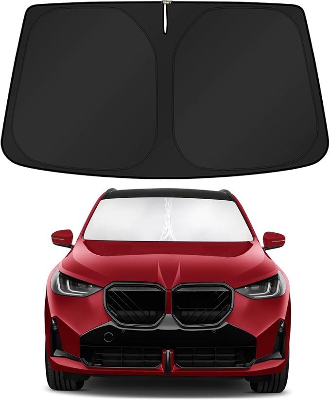 KUST Windshield Sun Shade for BMW X3 2025 2026 Custom Fit Sunshade Foldable Sun Visor Protector Interior Accessories Blocks UV Rays