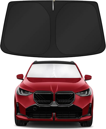 KUST Windshield Sun Shade for BMW X3 2025 2026 Custom Fit Sunshade Foldable Sun Visor Protector Interior Accessories Blocks UV Rays