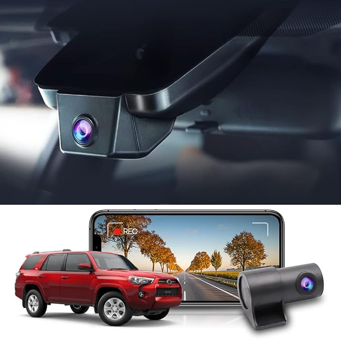 Fitcamx Front 4K+Rear 1080P Dash Cam for 2020-2024 Toyota 4Runner TRD Sport Limited Pro Off-Road Venture SR5 Premium, OEM Look, Loop Recording, Built-in WiFi&APP, G-Sensor, Easy to Use,128GB Card