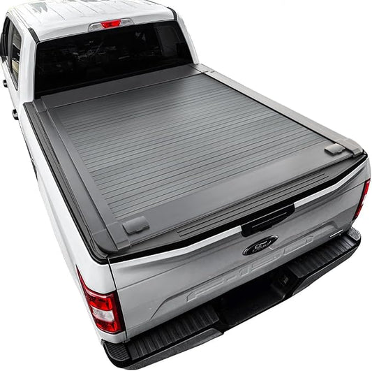 Syneticusa MB Retractable Tonneau Cover | 2004–2026 Ford F-150 6'7" (78.9”) Long Bed | 6063-T5 Aluminum | Double Lock | 3-Year Warranty | Waterproof Low Profile Hard Truck Bed Cover