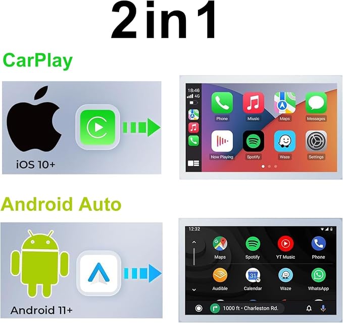 Wireless CarPlay Adapter for Android/iPhone (2 in 1) - 2026 Upgrade Wired CarPlay,Mini Size,Plug and Play,Perfect Compatible with Built-in Wired Apple CarPlay and Android Auto Cars-Black