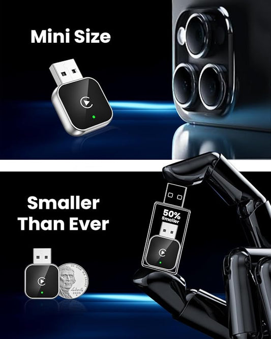 Wireless CarPlay Adapter for iPhone Wired Carplay to Wireless，Mini USB Design for Cars Automatic Connection 5.4WIFI Plug &Play for 2016+ Car