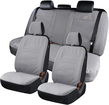 Coverado Universal Car Back Seat Covers - Canvas Rear Seat Cushions for Kids, Dogs & Most Vehicles - Gray
