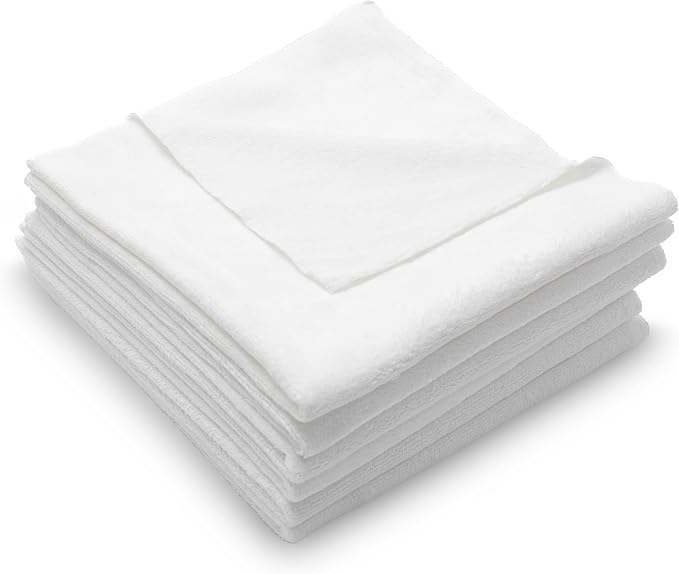 PROJE' Premium Car Care - Polishing Towel - Tagless 400 GSM Microfiber Towel - Scratch-Free & Lint Free - Finishing, Buffing, Drying Microfiber Cloth - 16in x 16in - Pack of 6 - White