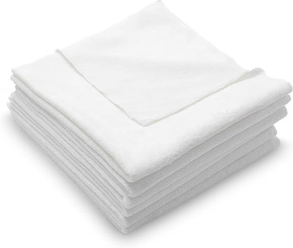 PROJE' Premium Car Care - Polishing Towel - Tagless 400 GSM Microfiber Towel - Scratch-Free & Lint Free - Finishing, Buffing, Drying Microfiber Cloth - 16in x 16in - Pack of 6 - White