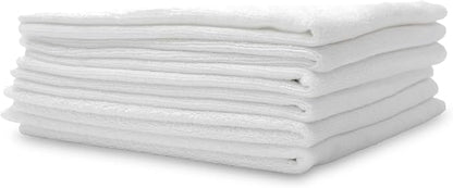 PROJE' Premium Car Care - Polishing Towel - Tagless 400 GSM Microfiber Towel - Scratch-Free & Lint Free - Finishing, Buffing, Drying Microfiber Cloth - 16in x 16in - Pack of 6 - White