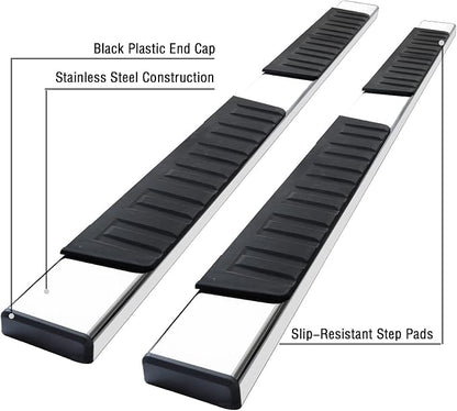 COMNOVA 6 Inches Quad Cab Running Boards for 2019-2026 Dodge Ram 1500 Quad Cab/Extended Cab, Side Steps Nerf Bars Running Boards & Steps for Dodge Ram Made with Stainless Steel.