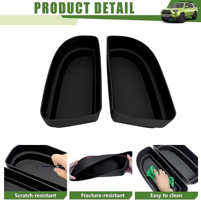 Trunk Organizer for 2010-2024 Toyota 4Runner 5-Seat 2nd Row(NOT Fit 7-Seat 3rd Row), Rear Trunk Storage Box Bin Cargo Tray for 10-24 4 Runner Interior Accessories(2Pcs Upper Side)