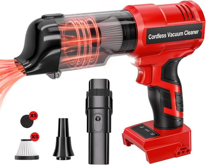 Cordless Handheld Vacuum Cleaner for Milwaukee 18V Battery: 3-Speed Modes Portable Vacuum with 20kPa 105AW Powerful Suction for Car, Pet Hair, Home Cleaning (Tool Only)