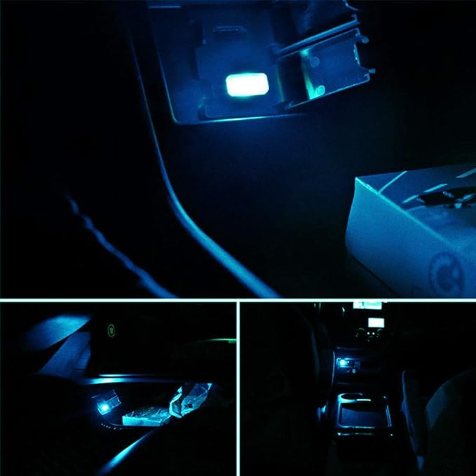 iJDMTOY Aqua Ice Blue USB Plug-in Miniature/Nano LED Car Interior Ambient Accent Lighting Kit