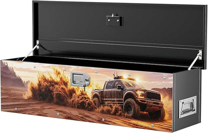 Truck Bed Tool Box, F150 Accessories, Truck toolBox compatible with F150,38.5 x 11.6 x 9.6 Inches, Alloy Steel, Lockable, Weathertight, Rust Resistant, Flip Top, for Pickup Trucks