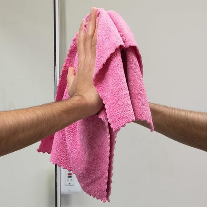 Arkwright Smart Rags Microfiber Cleaning Cloths, Pack of 50 in a Box, Lint Free 215 GSM Reusable Towels for Auto, Office and Household Cleaning, 16 x 16 in, Pink