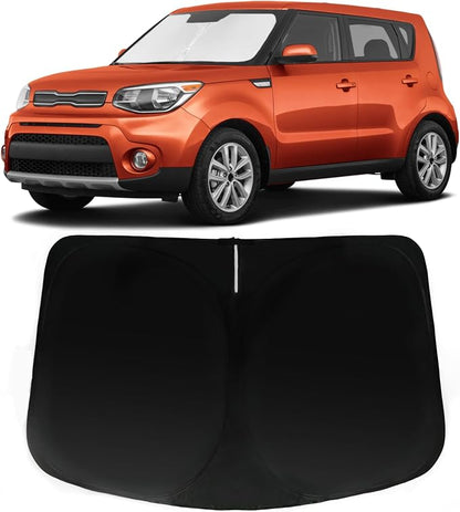 Windshield Sun Shade for KIA Soul 2020 2021 2022 2023 2024 2025 2026, Car Front Window SunShades Shield Cover Sun Visor Protector with 240T Block UV Rays Accessories