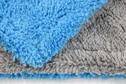 Autofiber Royal Plush Double Pile Microfiber Detailing Towel - Pack of 3 Blue/Gray (16 inch x 16 in, 700 GSM)