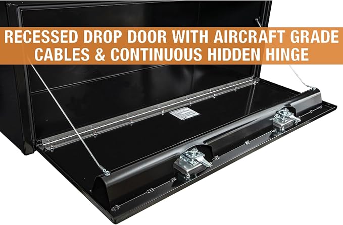 Buyers Products 1704315 Black Steel Underbody Truck Tool Box – 24 x 24 x 60 Inch - Truck Bed & Underbelly RV Storage Box, Locking T-Latch, Weather-Resistant, Heavy-Duty Flatbed Job Box, Made in USA