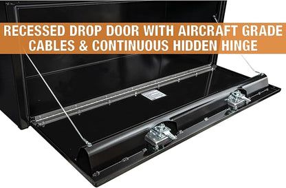 Buyers Products 1704315 Black Steel Underbody Truck Tool Box – 24 x 24 x 60 Inch - Truck Bed & Underbelly RV Storage Box, Locking T-Latch, Weather-Resistant, Heavy-Duty Flatbed Job Box, Made in USA