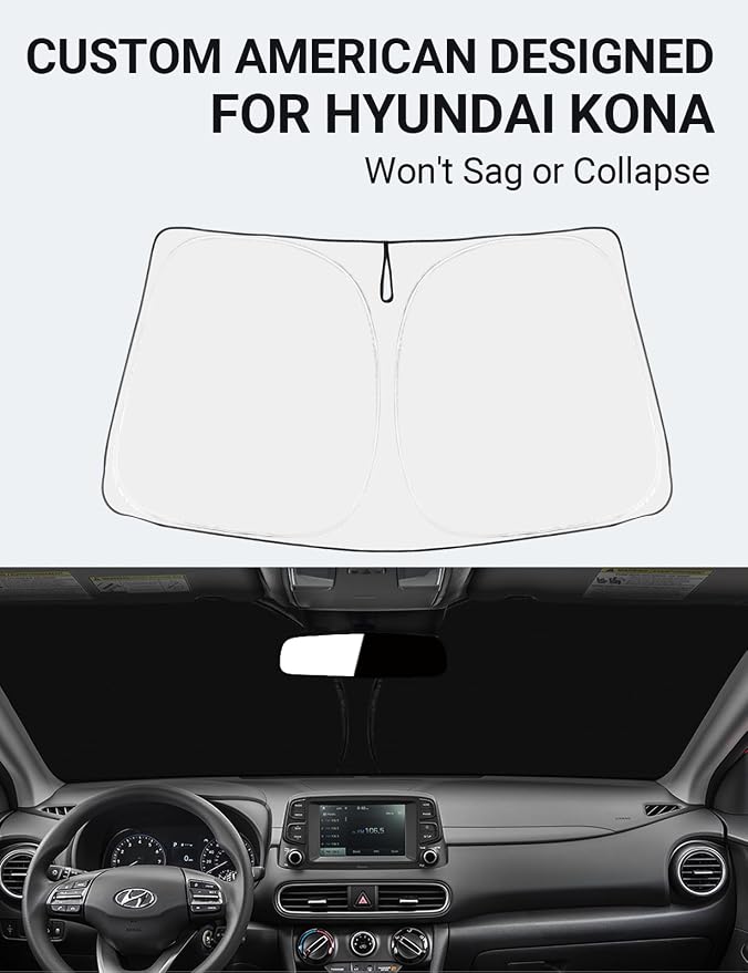 Proadsy 2026 Upgrade Front Windshield Sun Shade Foldable Sunshade Protector Custom Fit 2018-2023 Sedan Accessories