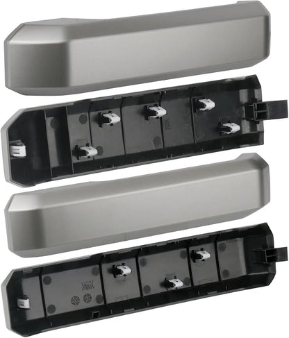 TQPONLY 1 Set Interior Inner Door Handle Cover Trim | Fits 2015-2020 Ford F150 SuperCrew Truck Accessories Replacement | Front and Rear Door Armrest Pull Handle (Light Gray)