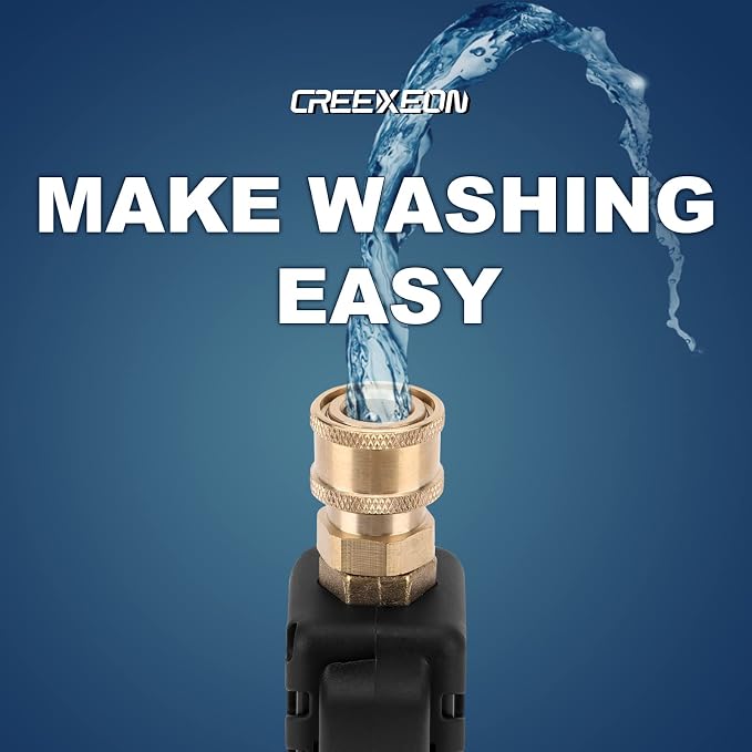 Short Pressure Washer Gun with Swivel,Spray Handle with 3/8'' Quick Connect, Car Wash Gun for Foam Cannon,M22 14mm and M22 15mm Fittings,1/4" Quick Connector