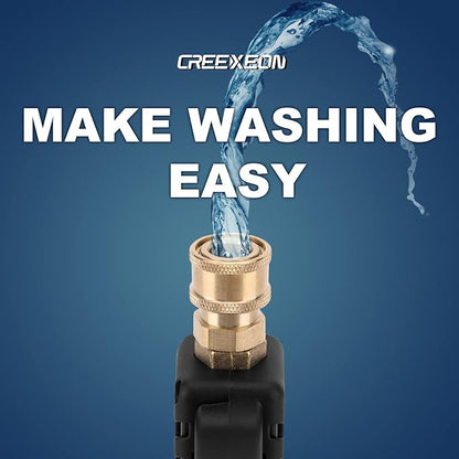 Short Pressure Washer Gun with Swivel,Spray Handle with 3/8'' Quick Connect, Car Wash Gun for Foam Cannon,M22 14mm and M22 15mm Fittings,1/4" Quick Connector