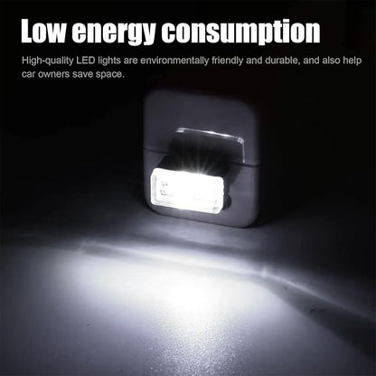 Ziciner 4 PCS USB LED Car Interior Atmosphere Lamp, Portable Mini LED Night Light, Plug-in USB Interface Trunk Ambient Lighting Kit, Universal Car Interior Accessories (White)