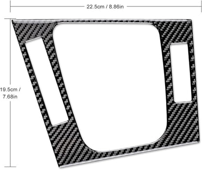 AIRSPEED Carbon Fiber Center Console Gear Shift Outter Frame Cover Window Button Surround Trim for BMW E46 1998-2006, Black