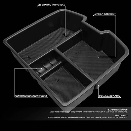 DNA MOTORING Center Console Organizer Tray Compatible with 07-14 Silverado Sierra 1500 2500HD 3500HD, Armrest Storage Box, ZTL-Y-0018