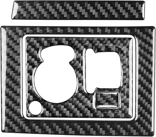 Car Headlight Switch Kit Decal Driver Side Dash Sticker Real Carbon Fiber Trim Compatible with Dodge Charger 2008 2009 2010 Interior Accessories Decor Style A 3pcs Black