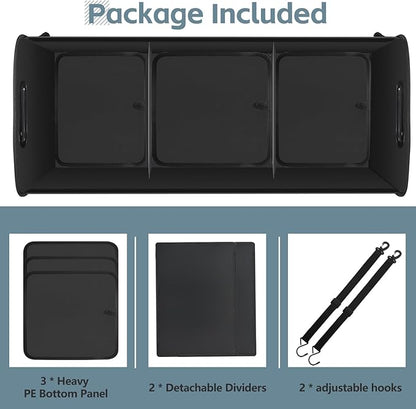 Car Trunk Organizer,Heavy Duty Collapsible 95 L Capacity Car Trunk Storage Organizer,Multi-Compartment Pockets, Adjustable Straps - Ideal for Travel, Camping, Shopping,Perfect for SUV, Truck, Sedan