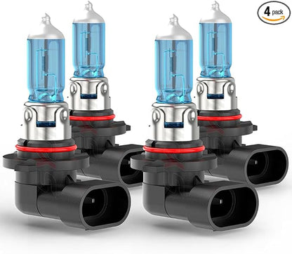 Upgraded Halogen Headlight Bulbs Compatible for Toyota RAV4 2013 2014 2015, 9005 High and Low Beam Headlamp Lights, 6000K White, 300% Brightness, Plug N Play, 4-Pack