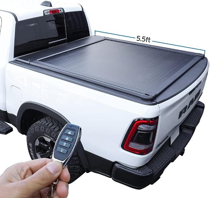 Syneticusa ER Power Retract Hard Tonneau Cover with Crossbars Fits 2004-2026 Ford F-150 5.5' (67”) Truck Bed Waterproof Accessories Retractable
