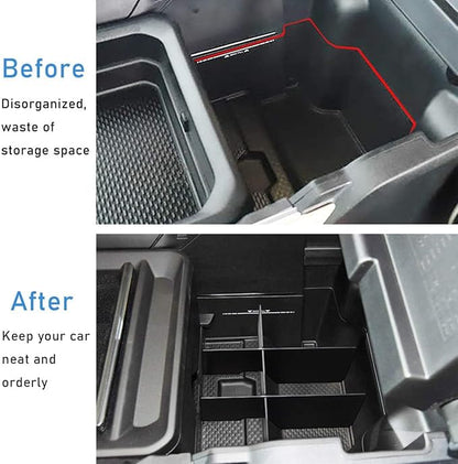 Yumzeco Center Console Organizer Insert Divider for Dodge Ram 1500/2500/3500(2019-2026),Ram Lower Center Console Divider (Front/Rear Lower Insert) (NOT for Classic,Longhorn,Limited TRX Models)