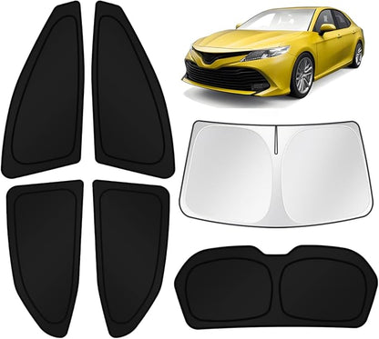 KUST Car Window Shades for Toyota Camry 2018 – 2022 2023 2024 Windshield Sun Shade Side Window Cover UV Block Privacy Protection Accessories for Camping Blackout Rear Back Full Set 6PCS