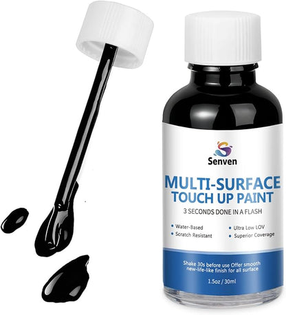 Black Touch Up Paint High-Gloss Black Multi Surface Acrylic Touch Up Paint Pen Scratch Repair for Metal,Wall,Cabinets,Appliances,Wood,Door,Furniture,Enamel 1.5 Fl Oz