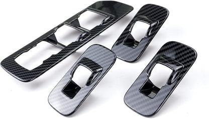 Carbon Fiber Window Lift Trim Switch Panel Cover Decorations for Ford F150 2015 2016 2017 2018 2019 2020 Accessories