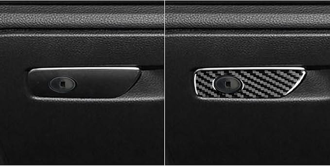 Real Premium Carbon Fiber Sticker Compatible with Audi A3 S3 RS3 8V 2013 2014 2015 2016 2017 2018 2019 Car Glove Box Storage Box Handle Switch Decor Trim Auto Interior Accessories Style A Black