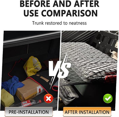 Cargo Net for SUV,Upgraded Highly Elastic Truck Cargo Net with Trunk Net Hooks - Stretch to 62.99"X47.24",Premium Truck Bed Netting for Cargo for Car Organizer and Storage (31.1x22.8)