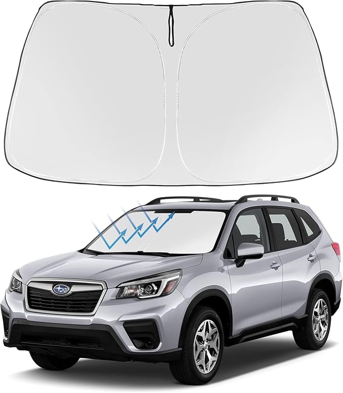 Proadsy 2026 Upgrade Front Windshield Sun Shade Foldable Sunshade Protector Custom Fit 2019-2024 Forester Crossover Base Premium Sport Limited Accessories