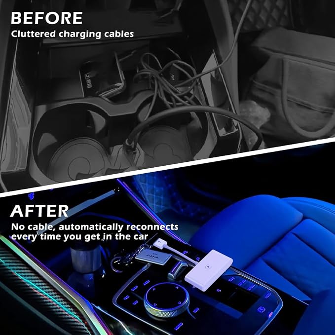 Wireless Carplay Adapter for Apple Carplay Wireless Adapter Convert Wired to Wireless CarPlay Dongle for Wireless Control Plug & Play Fit for Cars from 2015 for iPhone, White