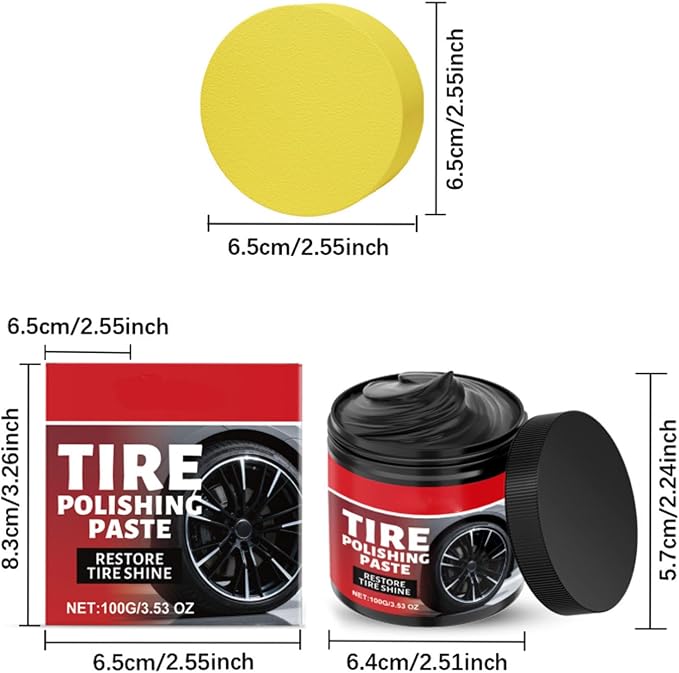 Tire Gloss Protection Agent, Wheel Shine Tire Polishing Paste, Tire Coating Paste for Cars Trucks Motorcycles RVs & More (1pcs)