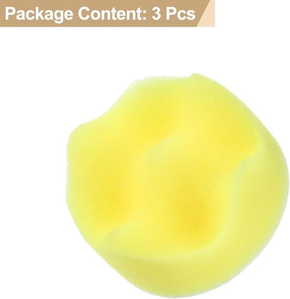 HARFINGTON 3pcs Buffing Sponge Pads 2" Polishing Wheel Waffle Finishing Grip Pad Car Buffer Polisher with Hook and Loop Back for Car Detailing Polishing Waxing, Yellow
