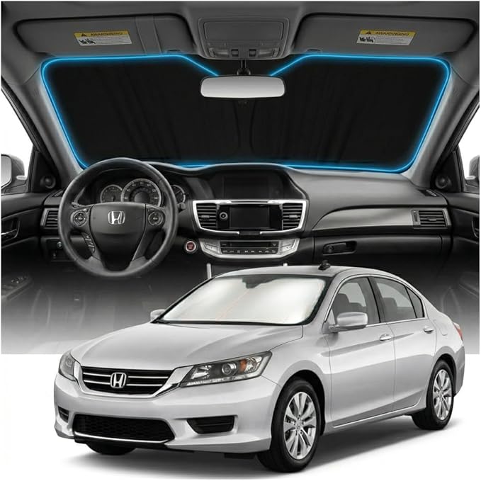 for Honda Accord Sun Shade Windshield Cover - Custom Fit Accord Accessories 2013-2017 Sunshade Foldable UV Protection & Heat Shield Sun Visor Accessories