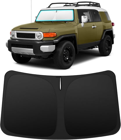 INSAUTO Custom Fit Windshield Sun Shade Accessories for Toyota FJ Cruiser 2007-2014, Foldable Front Window Sunshade, UV & Heat Reflector, Keeps Interior Cool, Includes Storage Bag