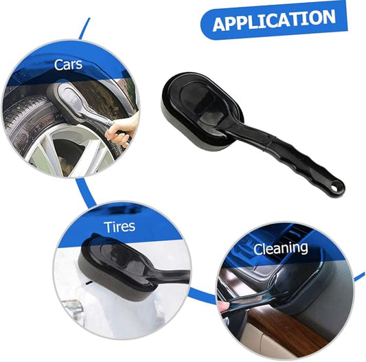Cabilock Replaceable Handle Tire Shine Brush 4-Piece Tire Dressing Applicator Set for Car Detailing Foam Sponge Wheel Brush