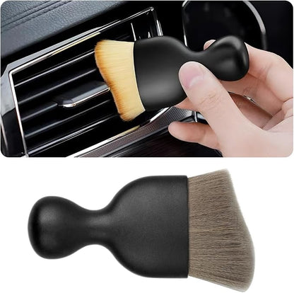 Blilo Car Interior Detailing Brush, Auto Soft Hair Cleaning Brushes, Scratch Free Curved Dirt Dust Collectors, Removal Tool for Vehicle Dashboard Air Conditioner Vents Leather (Grey/1PCS)