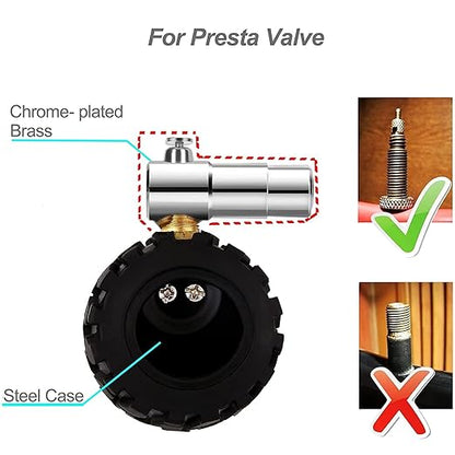 GODESON Presta Valve Gauge,Presta Valve Tire Pressure Gauge with Bicycle Air Pressure Relief Range to 0-30PSI /0-2BAR, Perfect for Mountain Bicycle Fat Tires