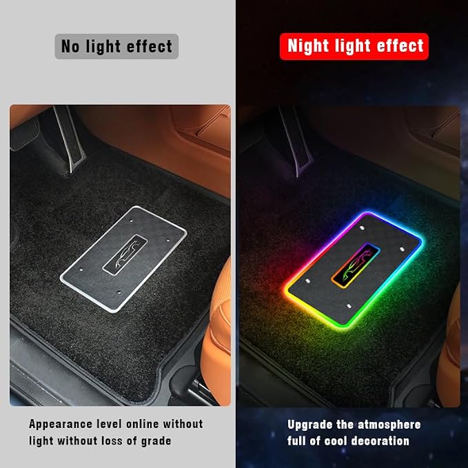 Customizable Car Floor Mats Lights, Customize Personalized Logo Car Floor Mats Light Waterproof RGB LED Neon Lamp App Control Adjustable Flashing Mode Universal Car Interior Foot Mat Decoration Light