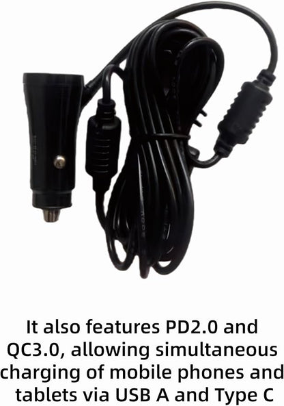 12V Power Cord Adapter Compatible with Apple carplay Android auto Screen, Cord Cable for car car Play Screen(9.8FT)