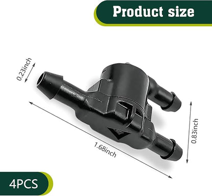 Pack-2 Car Windshield Wiper Washer Check Valve, 3 Port Cleaning Nozzle Hose Connector Replacement #8532128020, Wiper Spray Pipe Cleaning Connector Accessory, Compatible with Lexus (Black)