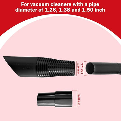 FUR-EEL PRO 2.0 Pet Hair Remover Vacuum Attachment, Replaceable Rubber Brush Head for Dog & Cat Hair, Fits 1-1/4, 1-3/8 & 1-1/2 in Round Hoses, for Car Detailing, Carpet & Upholstery